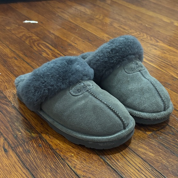 BearPaw Shoes - BearPaw Gray Suede Slippers